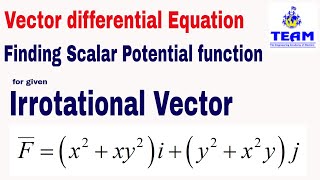 Finding Scalar Potential Function for the Given Irrotational Vector [upl. by Savvas686]