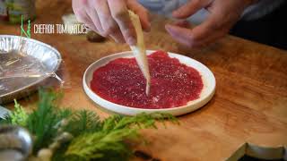 Carpaccio  voorgerecht presentatie Traiteur Kerst 2018 [upl. by Condon]