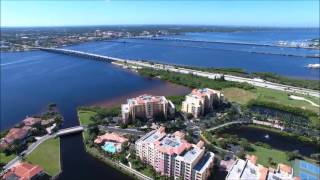 Drone Flight from Riviera Dunes Marina Resort in Bradenton Florida 102016 [upl. by Ahsielat]