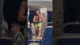 Conor gets off the yacht to give some of his beers mcgregor yatch beers [upl. by Atin913]