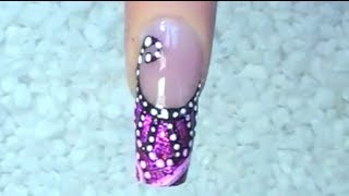 NailArt Design mit Nagelfolie in Pink  Tutorial with nail foil [upl. by Oderfigis]