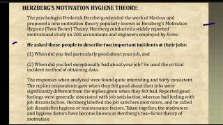 Herzbergs motivation hygine theory  Motivation theory [upl. by Noma]