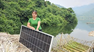 The girl bought solar panels and installed them on the farm in a bamboo house floating on the water [upl. by Ttreve654]