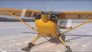 Stinson 108 Flight on Skis [upl. by Rellim]