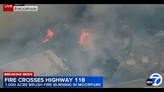 FULL COVERAGE 10000acre brush fire erupts near Moorpark prompting evacuations [upl. by Cila753]