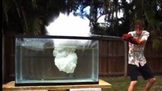 Pouring Molten salt into Water  Explosion [upl. by Kenwrick]