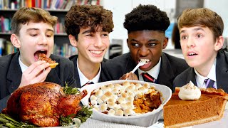 British Highschoolers try Thanksgiving Dinner for the First Time [upl. by Nillek406]