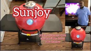 Sunjoy 20quot Charcoal Grill Kamado Grill With Smoker Christmas Inspiration Black Friday Sales [upl. by Moreland]