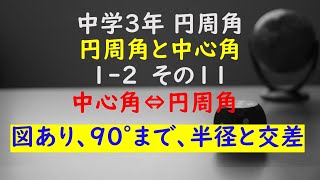 【かゆチャレ】数学 中３ 円周角の定理 円周角と中心角 12（中心角⇔円周角、９０°まで、図あり、半径と交差、いろんな向き）その１１ 無料プリント 印刷 [upl. by Eey778]