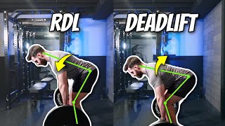 RDL vs Deadlift Difference In Form amp Muscles Worked Demonstrated [upl. by Einnol41]