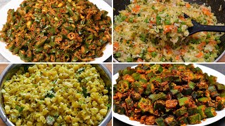 4 Easy Poriyal Recipes Side Dish Recipes Vendakkai Poriyal [upl. by Redienhcs]