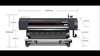 Dye sublimation ink and printer with 4 pcs Eps 3200A1 head speed 1800sqmh [upl. by Eelah766]