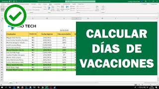 Como calcular los días de vacaciones en Excel [upl. by Deehan]