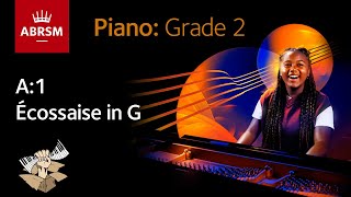 Écossaise in G  ABRSM Piano Grade 2 2023 amp 2024 A1  Synthesia Piano tutorial [upl. by Ahsetra865]