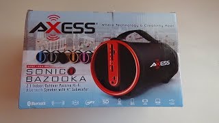 Axess SPBT1033 Bluetooth Speaker Unboxing and Sound Test [upl. by Coumas]