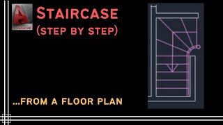 Autocad  Draw a Staircase for a floor plan step by step [upl. by Yenobe]