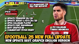 Download eFootball PPSSPP 2025 Update Callname Timnas Indonesia Best GrapichHD Commentary PeterDrury [upl. by Moht]