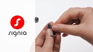 How to replace the miniReceiver 30 on a Pure ChargeampGo hearing aid  Signia Hearing Aids [upl. by Akiemehs]