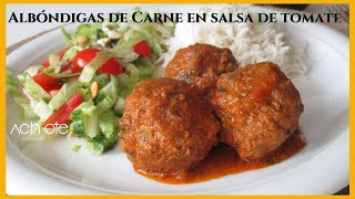 ALBÓNDIGAS DE CARNE en SALSA DE TOMATE Prepara las mejores Albóndigas SIN huevo Pan y sin freír [upl. by Kennith]