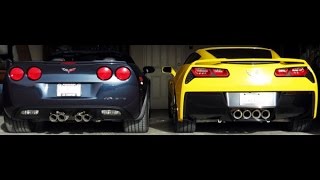 Chevrolet Corvette Z06 C6 Vs Corvette Z06 C7  Acceleration and Exhaust Sound [upl. by Critchfield153]