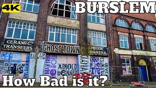 Stoke on Trent BURSLEM  How Bad is It Ghost Town ENGLAND UNITED KINDOM 4k [upl. by Akimert561]