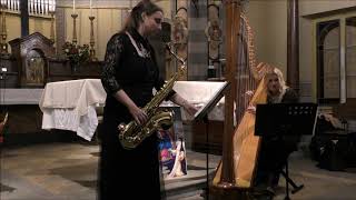 A Ghidoni  Interlude from Jazzy Celtic Suite performed by Duo Stabio  Terzano sax and harp duo [upl. by Eneleahs]