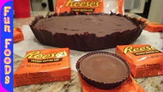 How to Make a Giant Reeses Peanut Butter Cup  Giant Homemade Reeses Pie [upl. by Sher]