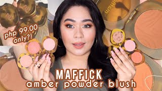 MAFFICK AMBER POWDER BLUSH REVIEW  Affordable Shopee Makeup Finds  Joocyee Dupe  Philippines [upl. by Arreic]