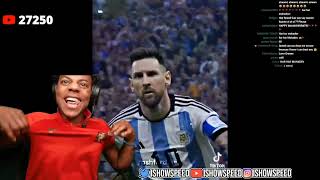 IShowSpeed reacts to Messi GOAT edit 😭😂trolled [upl. by Lleira]