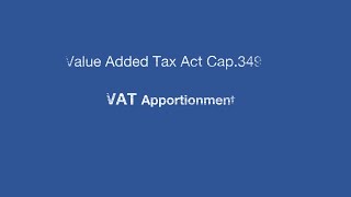 Understanding VAT Apportionment  Uganda Revenue Authority [upl. by Anoerb]