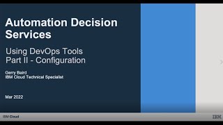 Automation Decision Services – Configuring a DevOps Toolchain [upl. by Itida]