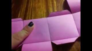 Como hacer una caja de papel sin plantilla DIY CAja en origami caja Scrapbook [upl. by Noelc]