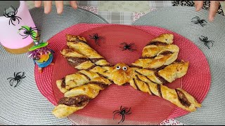 araña de hojaldre con chocolate  receta especial Halloween [upl. by Ative]