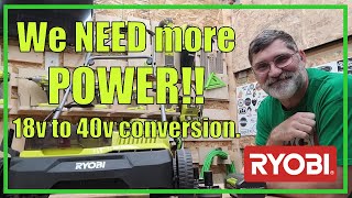 Converting the RYOBI Dethatcher Scarifier Aerator to use a 40v battery  202206 [upl. by Jolenta]