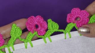 💥PUNTILLA SENCILLA A CROCHET DE FLORES  ORILLA TEJIDA PARA MANTEL DE RECUERDO🧵NUMERO 45 [upl. by Skye]