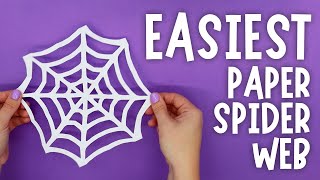 The EASIEST Paper Spider Web Tutorial With Printable Template [upl. by Eillo]