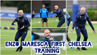 Enzo Maresca First Chelsea Training Session At Cobham [upl. by Bertrando]