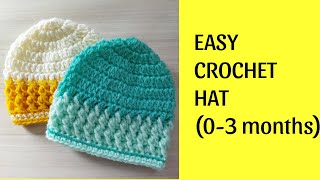 Simple fast amp easy crochet baby hat  Easy crochet beanie [upl. by Llenal111]