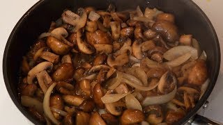 Mushrooms amp Onions Sauteed in Butter Step By Step Chef [upl. by Maharva]