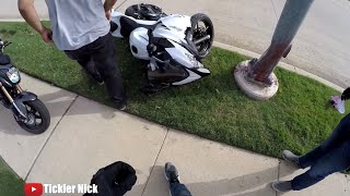 Ninja 400 gets TOTALED right off the lot Motorcycle Crash [upl. by Niknar73]