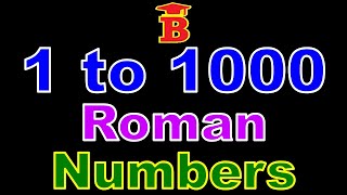 1 to 1000 Roman Numbers [upl. by Woodson]