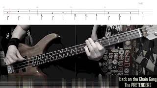 Back On The Chain Gang by The Pretenders  Bass Cover with Tabs PlayAlong [upl. by Notgnihsaw]