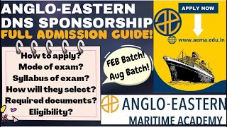 ANGLO EASTERN DNS SponsorshipFULL ADMISSION GUIDEDNS FEB Batch 2023DNS AUG Batch 2023All Details [upl. by Oletha]