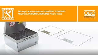 Mounting of UDHOME4 und UDHOME9 floor boxes – OBO Bettermann [upl. by Koss]