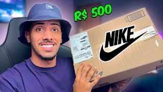 OLHA O QUE VEIO NESSA CAIXA DE 500 REAIS DA NIKE ME DEI BEM [upl. by Arekat]