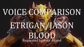 Voice Comparison Etrigan The DemonJason Blood DC Universe [upl. by Yrellam]