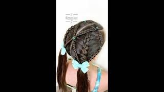 💕🐰How To Short Diamond Pigtails Cute Easy Hair Video Tutorial🐰💕shorts short shortsfeed [upl. by Merl]