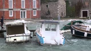 Storm in port Olib Croatia 17 Sep 2013 [upl. by Nnaeiluj]