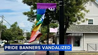 Vandals shred several Pride flags across Evesham Township NJ [upl. by Lobel]