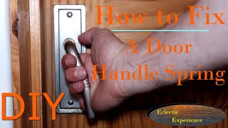 DIY How to repair a loose door handle take the handle apart measure the spring and reassemble [upl. by Karney]